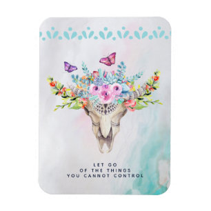 Íman Boho Animal Skull Inspiration Quote Deixe-me ir