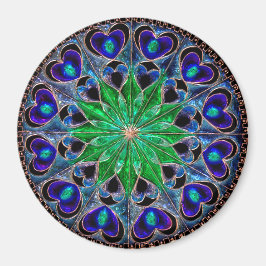 Íman Boho Blue Green Heart Mandala Magnet