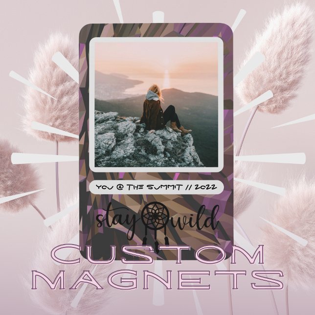 Íman Boho Dreamcatcher Fique Selvagem Foto Magnet (Criador carregado)