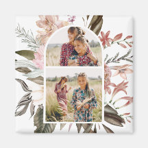 Boho Floral Dois Magnetos Fotográficos