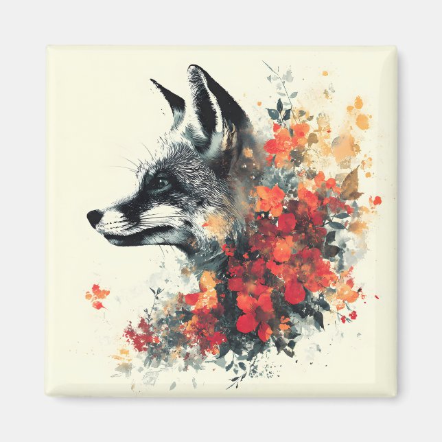 Íman Boho Floral Fox Willife Nature (Frente)