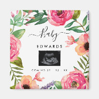 Boho Floral Sonograma Gravidez Anúncio
