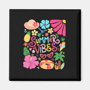 Íman Boho Flower Hello Summer Vibes Funny Beach Life Me