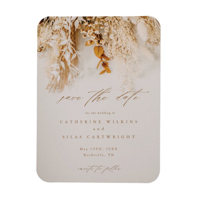 Íman Boho Flowers Casando Salvar A Data (Vertical)