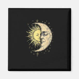 Íman Boho Místico Sol E Vintagem Estética Da Lua