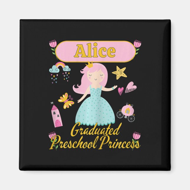 Íman Boho Princesa Alice 2026 Pré-Escolar Personalizado (Frente)