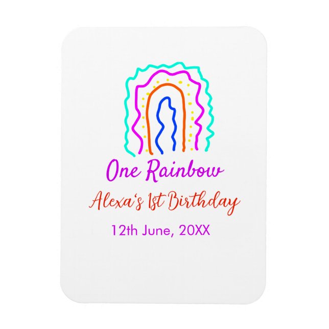 Íman Boho Rainbow, um aniversário de crianças brilhante (Vertical)