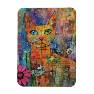 Íman Boho Watercolor Cats - Terna Feline Art (8)