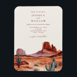 Íman Boho Watercolor Desert Invitation Magnet<br><div class="desc">Personalize facilmente seu ímã de convite para casamento com este modelo editável. Possui design de tipografia elegante mínima com fundo deserto de aquarela.</div>