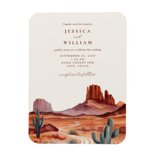 Íman Boho Watercolor Desert Invitation Magnet