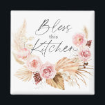 Íman Boho watercolor Floral Pampas Grass Kitchen<br><div class="desc">Boho watercolor Floral Pampas Grass Cozinha</div>
