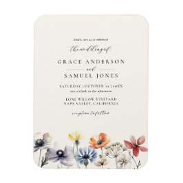 Íman Boho Watercolor Wildflower Wedding