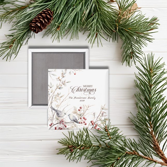 Íman Boias Vermelhas de inverno Feliz Natal (Criador carregado)