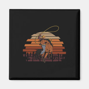 Íman Boinas Retro Bull Andando no País Ocidental