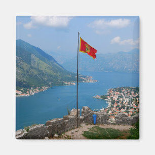 Íman Boka Kotorska no ímã quadrado de Montenegro
