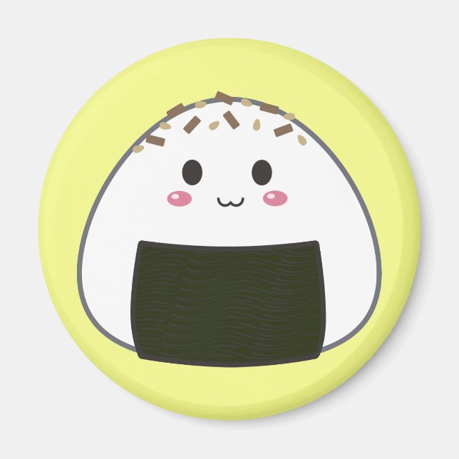 Íman Bola de Arroz "Onigiri" de Kawaii com Toppings (Frente)