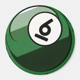 Íman Bola de bilhar cómica do número 6 do estilo