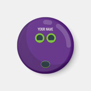 Íman Bola de boliche Roxa - Cores Personalizáveis