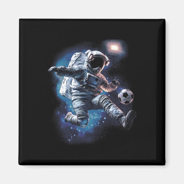 Íman Bola de Futebol Astronauta Esporte Amante Espaço E (Frente)