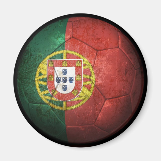 Íman Bola de Futebol de Bandeira Portuguesa vestida (Frente)