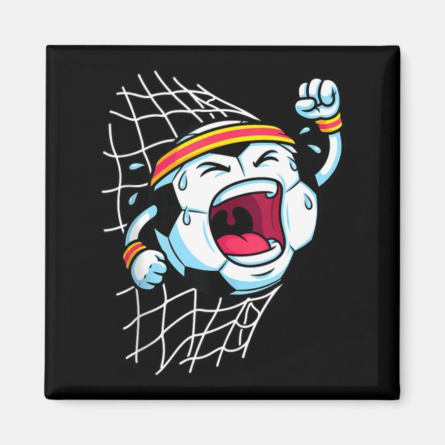 Íman Bola de Futebol de Desenho Animado Divertida Quebr (Frente)
