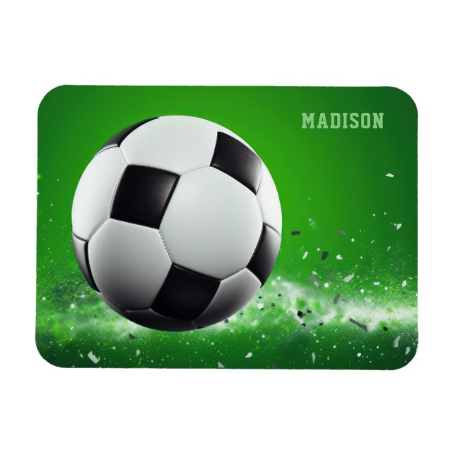 Íman Bola de Futebol de Nome Personalizado (Horizontal)
