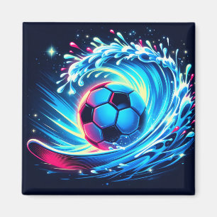 Íman Bola de Futebol Futurista de Onda Oceano Surf