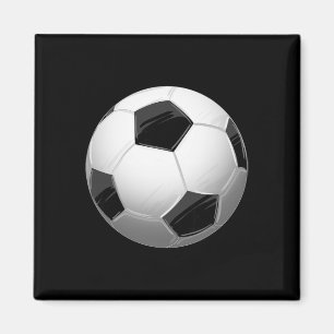 Íman Bola de Futebol Preto e Branco Desenho Legal Jogad
