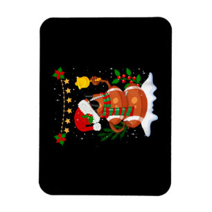 Íman Bola de futebol Snowman Santa Hat Feliz Natal