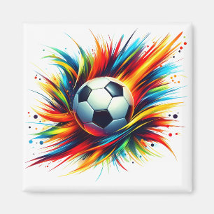 Íman Bola de Futebol Splash Futurista Abstrato