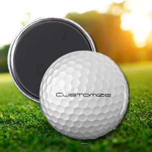 Íman Bola de Golfe com Texto Personalizado