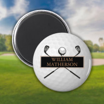 Bola de Golfe Preta e Dourada com Nome Personaliza