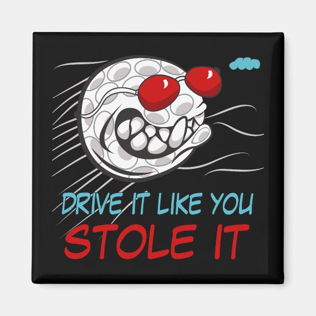 Íman Bola de Golfe Voadora com óculos escuros pretos (Frente)