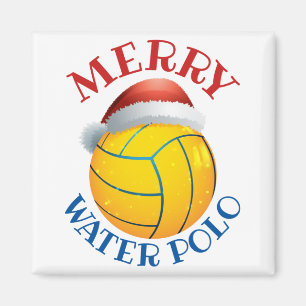 Íman Bola de Natal do Polo Aquático com Santa Hat