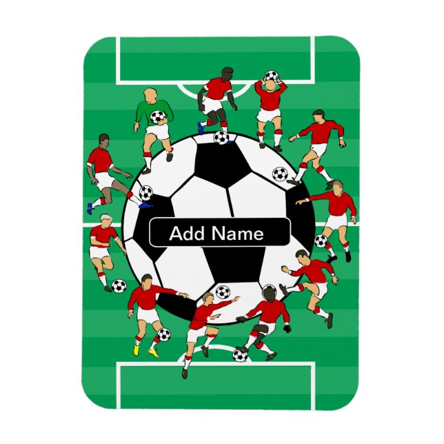 Íman Bola e jogadores personalizados de futebol (Vertical)