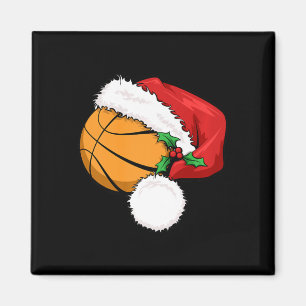 Íman Bola Engraçada Basquete Santa Hat Feliz Natal Xm