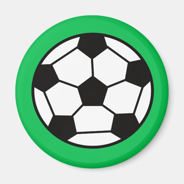 Íman Bola Engraçada De Futebol Em Fundo Verde (Frente)