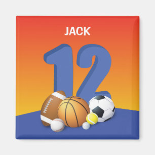 Íman Bolas de Esportes de Aniversário 12