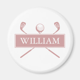 Íman Bolas de Golfe Personalizadas Chic Dusty Rose Club