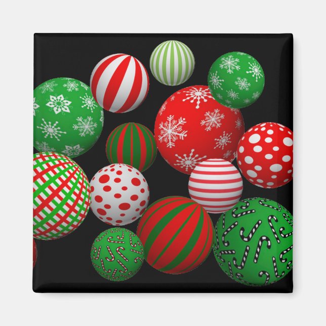 Íman Bolas de Natal 3D (Frente)