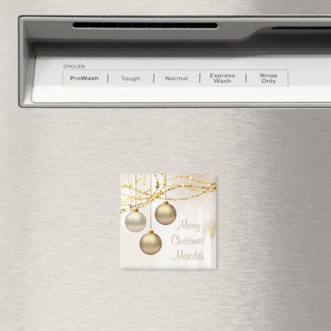Íman Bolas de Natal de Prata e Ornamentado Dourado (In Situ (Dishwasher))