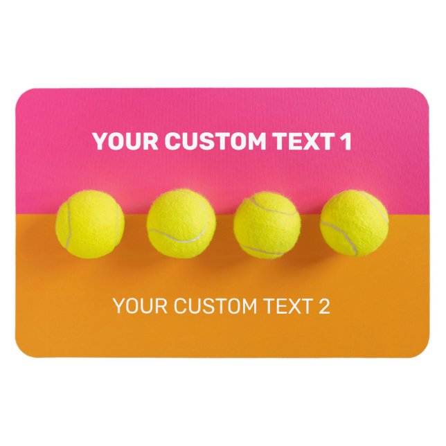 Íman Bolas de Tênis de Texto Personalizadas (Horizontal)