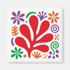Íman Bold Abstract Magnet Colorful Floral Matisse Style