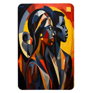 Íman Bold Abstrato Cubist Retrato Arte