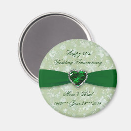 Íman Bold Damask 55th Wedding Anniversário Magnet
