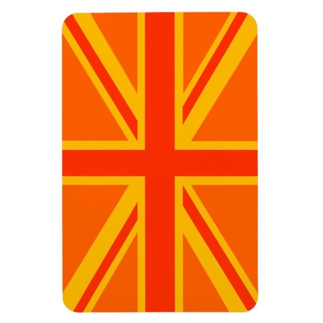 Íman Bold Orange Union Jack British Flag Swag (Vertical)