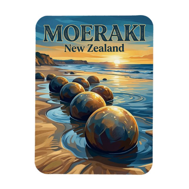 Íman Bolhas de Moeraki Nova Zelândia (Vertical)