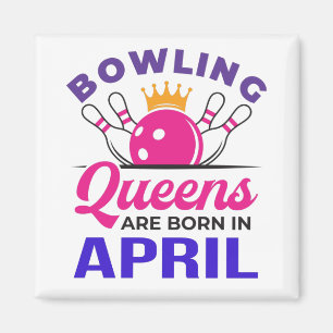 Íman Boliche Aniversário de Abril Mulheres Meninas Bowl