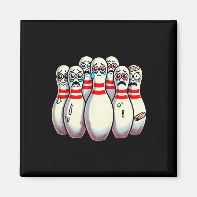 Íman Boliche Assustada Pins Cartografia Diversão Bowler (Frente)