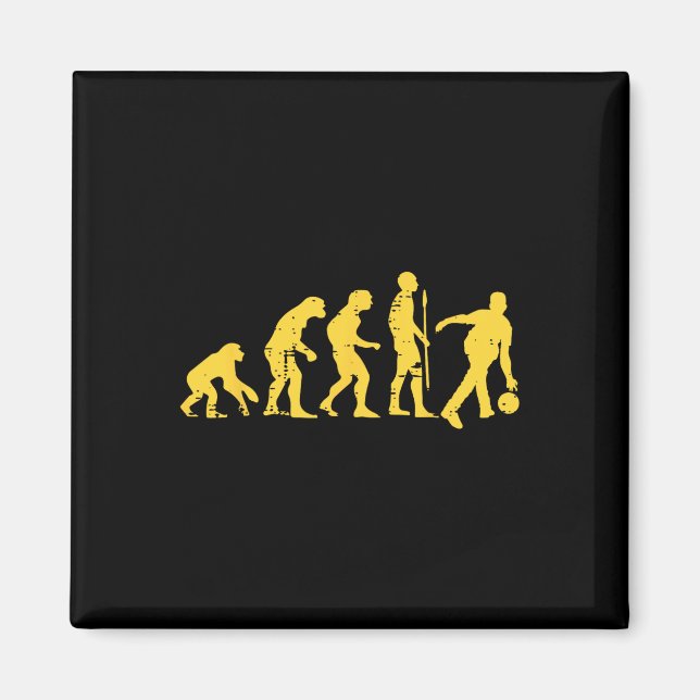 Íman Boliche Evolutiva Humana Engraçada Bowler Men Mulh (Frente)